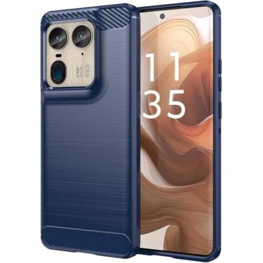 Imagem de Capa Para Motorola Edge 50 Ultra 5G e X50 Ultra (Tela 6.7) Carbon Fiber Leve Fina Maleável (Azul)