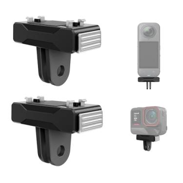 Imagem de KETOPKIN Suporte magnético de liberação rápida para câmera Insta360 X5/Ace Pro/Ace Pro 2, adaptador de base de tripé de 2 pinos para acessórios Insta 360 X5 (pacote com 2)