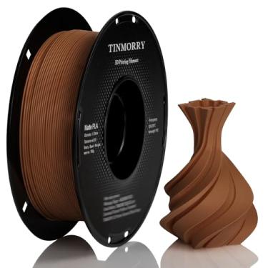 Imagem de TINMORRY Filamento PLA fosco 1,75 mm, filamento de impressão 3D PLA, compatível com impressora 3D Bambu Lab FDM, carretel de 1 kg, marrom fosco