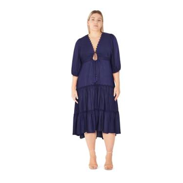 Imagem de City Chic Vestido feminino - coral, Azul marino, 25 Plus Size