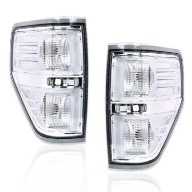 Imagem de Conjunto de substituição de luzes traseiras de halogêneo com acabamento cromado compatível com Ford F150 2009-2014 conjunto de lâmpada traseira para captador Pilotos Traseros Conjunto