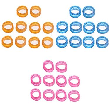 Imagem de barenx Conjunto de 30 tesouras de silicone para barbeiro, conjunto de inserções, rosa/laranja/azul