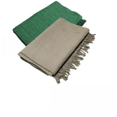 Imagem de Manta para Sofa Grande, Kit 2 Mantas Natal para Sofá 2,20 X 1,20m Gigante Algodão Protetor Decoração Natal(Verde + Areia)