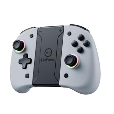 Imagem de Controle sem Fio para Nintendo Switch Hall Effect Bluetooth, Vibração, Sensor de Movimento, Pega Confortável, Branco Básica