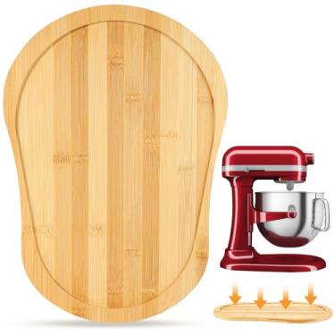Imagem de Ottkids Tapete deslizante compatível com KitchenAid 5-8 Qt Bowl Lift Mixer, tapete deslizante de bambu para batedeira de 5-8 Qt, acessórios de armazenamento de bancada de cozinha, acessórios de