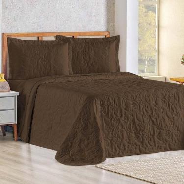 Imagem de Cobre Leito Queen Bouti Mavie Floral 180 Fios 3 Peças - Tabaco