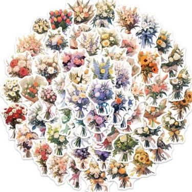 Imagem de Adesivos, buquê de flores, confissão romântica, 60 unidades - yiweisai
