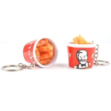 Imagem de Chaveiro Mini coxinha de frango KFC com imitação de PVC para fast food