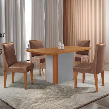 Imagem de Mesa De Jantar Isadora 120 Tampo Mdf Laminado 4 Cadeiras I
