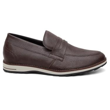 Imagem de Sapato Social Masculino Oxford Mocassim Vicerinne Café Marrom Sem Cadarços Elegante Homem Urbano Casual Slip On (BR, Adulto, Numérico, 39)