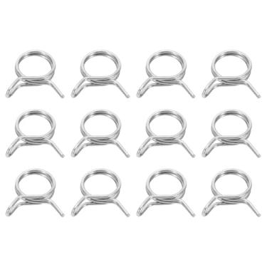 Imagem de HARFINGTON Clipes de mangueira de linha de combustível de fio duplo 18 mm ID 18-20,8 mm OD, 12 peças de clipes de mola de tubo de aço inoxidável para mangueira de ar, tubo de água, motocicleta