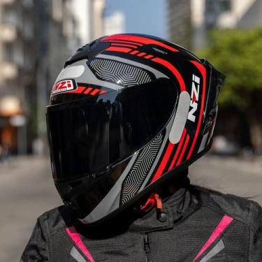 Imagem de Capacete NZI Trendy 3 Stream Connected Preto/Vermelho/Anthracite 58