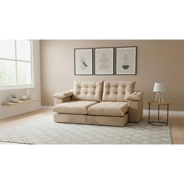 Imagem de Sofá Retrátil Reclinável 2,50m Viena Premium Molas Ensacadas - Magna Estofados