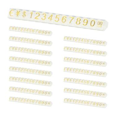 Imagem de PATIKIL Conjunto de 15 cubos de exibição de preços, suporte ajustável para etiqueta de preço removível, número de letras, kit de bloco de dólar para sinalização de exibição de lojas de varejo de joias