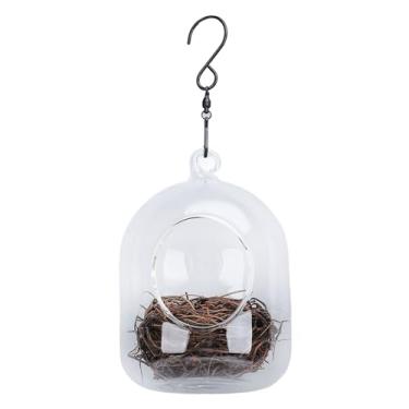 Imagem de SUNGOOYUE Casa de Pássaros Transparente, à Prova de Chuva, Com Ganchos para Jardim Interno, Abrigo Seguro para Pássaros, Design Transparente