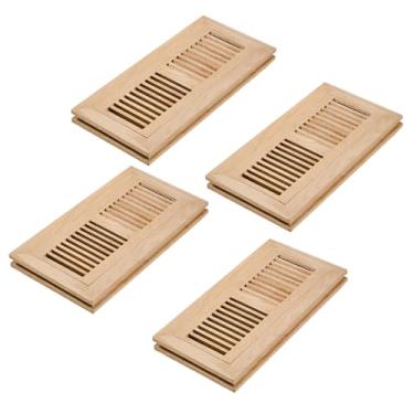 Imagem de Razo Pacote com 4 peças de registro de piso de madeira de carvalho branco, ventilação de montagem embutida com amortecedor, 10 x 30 cm (abertura do duto), espessura de 3/4 polegadas, inacabado