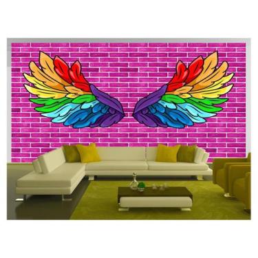 Imagem de Papel De Parede 3D Arte Asas Selfie Insta Cores 3,5M Tra448 - Você Dec
