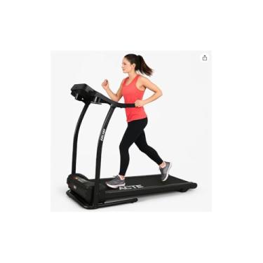 Imagem de Esteira Ergométrica Elétrica Residencial, 110kg Capacidade, 12 Programas, Velocidade até 10km/h, Dobrável, Bivolt, Display Digital, 128x67x115cm, Preta