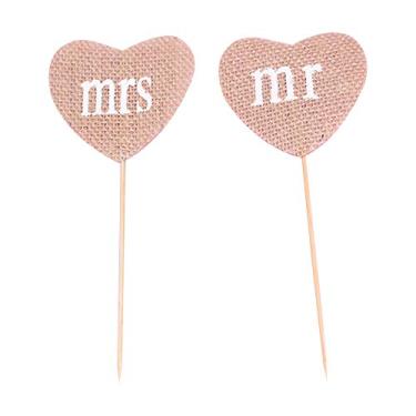 Imagem de 2 Peças Bandeira de Coração Juta Natural para Casamento Artesanato DIY Decoração Parede Aniversário Graduação Festa Bebê Evento Decorações Ambientalmente Amigável Plegável Reutilizável