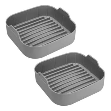 Imagem de 2 Formas de Silicone Quadradas para Air Fryer, Antiaderente 20x20cm - Forma Cesta Reutilizável de Fritadeira, Forro Assadeira (Cores Sortidas)
