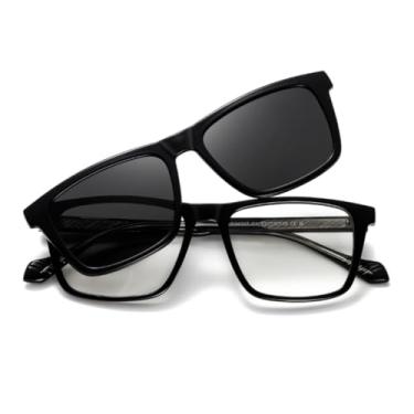 Imagem de VFDHN Óculos de Sol Masculinos em Acetato TR90 Magnéticos Polarizados para Mulheres Preto Cinza (1)