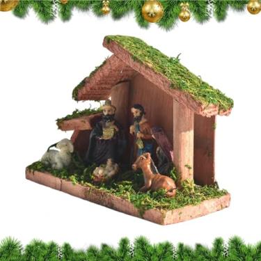 Imagem de Presépio Para Interiores,Decoração Religiosa Sagrada Família para Casa | Enfeites Natalinos Figurinos do Presépio,Para Cristãos Interior Mesa Lareira Quarto Sala Escritório Igreja