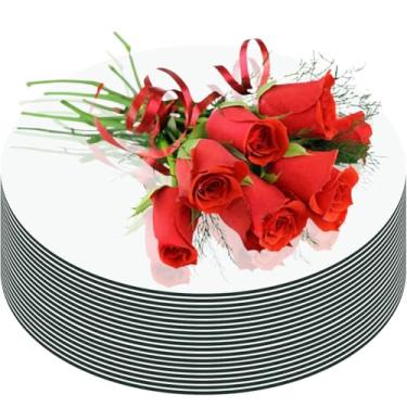Imagem de Pacote com 15 peças centrais redondas espelhadas para decorações de mesas, bandeja espelhada circular acrílica de 2 mm de espessura para decoração de mesa de casamento, Natal, decoração de parede de