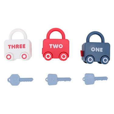 Imagem de GLOGLOW Crianças Aprendendo Fechaduras Com Chaves, Números Correspondentes Contando Brinquedos Educativos Montessori, Maiores de 3 Anos, Jogos Pré-escolares, 3 Modelos de Carros Com Chaves