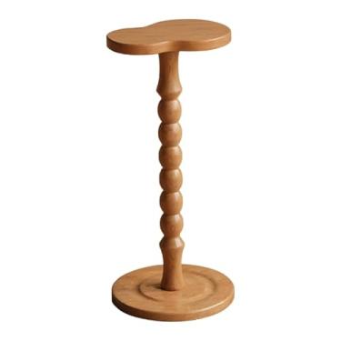 Imagem de Ｂｅｓｇａ Mesa lateral de madeira, mesa de cabeceira, de apoio pequena, para bebidas, para uso interno e externo, lavanderia, estilo fazenda, Cor de Madeira