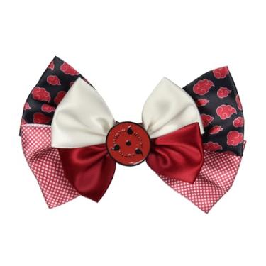 Imagem de Naruto Shippuden Akatsuki Nuvem Vermelha Design Pingente Folha Escondida Jacaré Clipe de Cabelo Acessório Laço de Cabelo