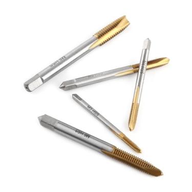 Imagem de FTVOGUE Conjunto de Torneiras de Parafuso de Máquina de 5 Peças, Torneiras de Rosca, Brocas de Perfuração M3 a M8, Ejeção de Chip Dianteiro, de Fresamento de Rosca, para Cortar ou Formar Com