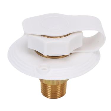 Imagem de Luocute Flange de Entrada de água RV, Tubo de Rosca de Latão ABS de 3 Polegadas Com Válvula de Retenção, Botão de Fácil Aderência para Trailer de Trailer Marinho Motorhome Abastecimento (Branca)