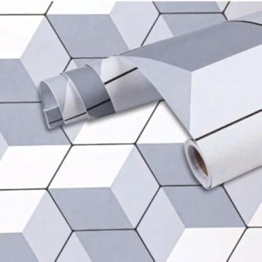 Imagem de Papel de Parede Adesivo PVC Estampa Geometrica - 5 Metros