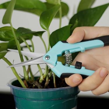 Imagem de 3 tesouras de poda, tesouras de corte de jardim, tesouras de poda manual de jardinagem, tesouras de poda de bonsai de precisão revestidas de titânio, cortadores de flores convenientes e eficientes