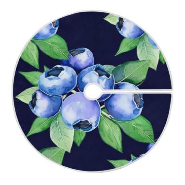 Imagem de Wassud Saia para árvore de Natal com laços seguros, tapete de árvore de Natal festivo de mirtilos de 90 cm para decoração de casa e festa de ano novo