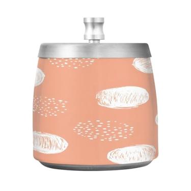 Imagem de Wassud Cinzeiro para cigarros, interior, exterior, design de bolinhas de pêssego, bandeja de cinzeiro com tampa, aço inoxidável, à prova de vento, inodoro, mesa, cinzeiro, casa, escritório, pátio