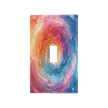 Imagem de Wassud Placa de cobertura de interruptor de luz redemoinho vórtice decorativa para tomada de parede para tomadas elétricas, interruptor único 11 x 6 cm
