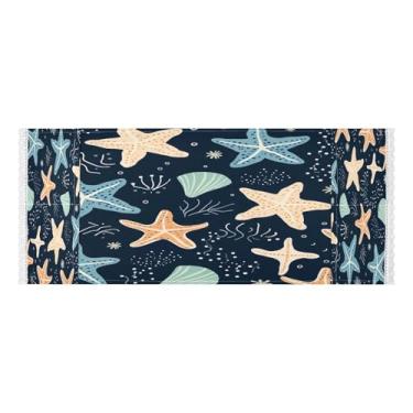 Imagem de Wassud Capas de lavadora e secadora de estrela-do-mar, protetor de lavadora com sacos de armazenamento, capa de geladeira à prova de poeira com bolsos para lavanderia doméstica, cozinha, 120 x 55 cm