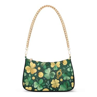 Imagem de CEBUGI Bolsas transversais femininas bolsa de ombro do Dia de São Patrício Elemennts Bolsa clutch elegante com alça de corrente