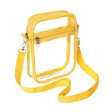 Imagem de Bolsa carteiro transparente à prova d'água bolsa de ombro transparente com zíper leve grande, Sty1e9