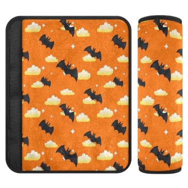 Imagem de Burbuja Capa para cinto de segurança de carro Bats Clouds Protetor de cinto de segurança de carro macio confortável para alça de ombro de assento, 1 par pequeno