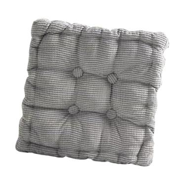 Imagem de Fenteer Almofada de assento em formato de biscoito, macia, fofa, almofada de chão em formato de biscoito, para escritório, sala de estar, Cinza Claro