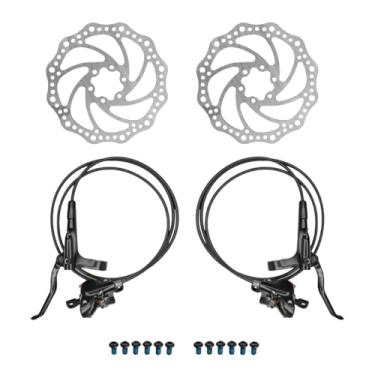 Imagem de Kit Par De Freio Hidráulico Bicicleta GTS M2 + Alavanca Passador Absolute Nero 12v