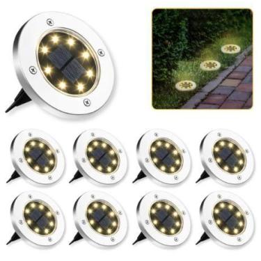 Imagem de 8 Luminária Espeto De Led Jardim Solar Fotocélula Ip65 Grama - Ribeiro