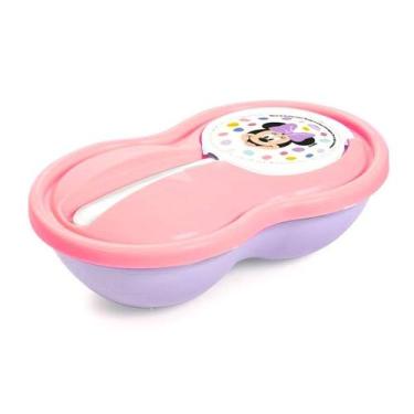 Imagem de Pote de Papinha da Minnie com Colher Prato Infantil 320ml - Plasútil
