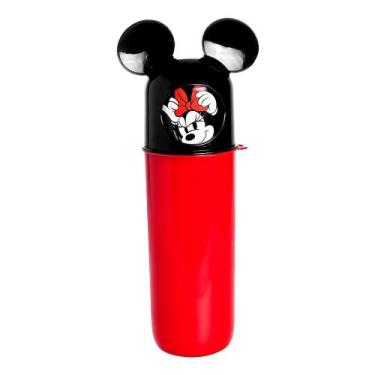 Imagem de Box Multiuso Giratório Minnie vermelha p/ Escova e Objetos - Plasútil,