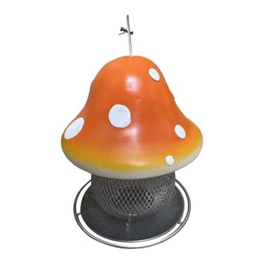 Imagem de Baoblaze Alimentador solar em forma de cogumelo para pássaros, dispensador de ração para pássaros, comedouro externo para canoros, estação de alimentação para