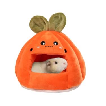 Imagem de Copfeu Cama esconderijo de porquinho-da-índia – Casa pequena para animais de estimação com fundo removível para coelhos, chinchilas, furões – pelúcia grossa, caverna quente e aconchegante, couro fácil