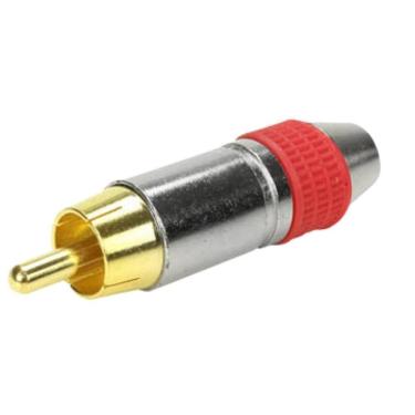 Imagem de Plug Conector Rca Style - 6Mm Ponta Gold - Chipsce Vermelho