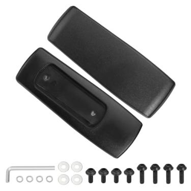 Imagem de PATIKIL 1 par de substituição de descanso de braço para cadeira de escritório, capa de couro para cadeira de escritório PU 10 cm orifício de montagem com parafusos para cadeiras de jogos, apoio de